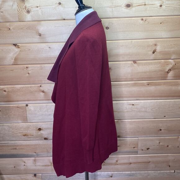 Cabi Maroon Open Front Cardigan Sweater #3479 Size XS - Picture 5 of 10